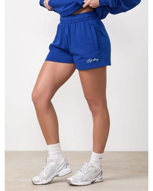 Gym King Blue Script Mindset Shorts