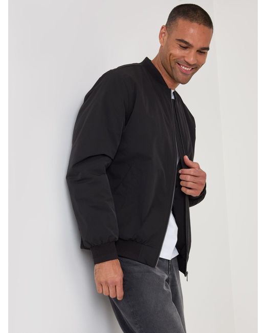 Threadbare Blue Showerproof Padded Bomber Jacket for men