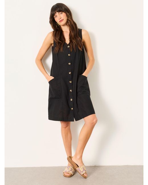 FatFace Black Fatface Jena Regular Linen Dress