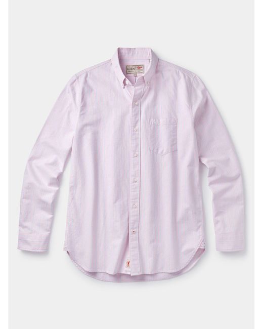 aubi Pink Aldridge Oxford Button Down Cotton Shirt for men