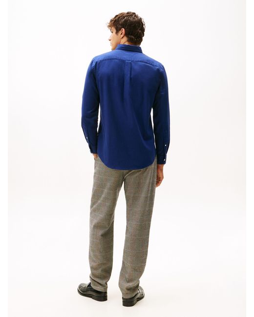 Tommy Hilfiger Blue Flex Regular Fit Flannel Shirt for men