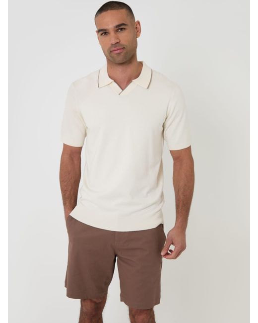 Threadbare Brown Stretch Chino Shorts for men