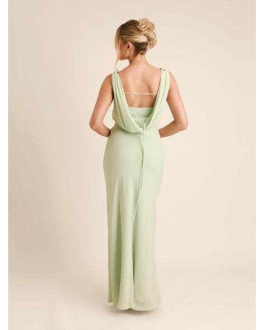 Six Stories Plunge Cowl Front Crepe Bridesmaid Dress With Neck Scarf in Natural | Lyst Six Stories Plunge Cowl Front Crepe Bridesmaid Dress With Neck Scarf in Natural | Lyst