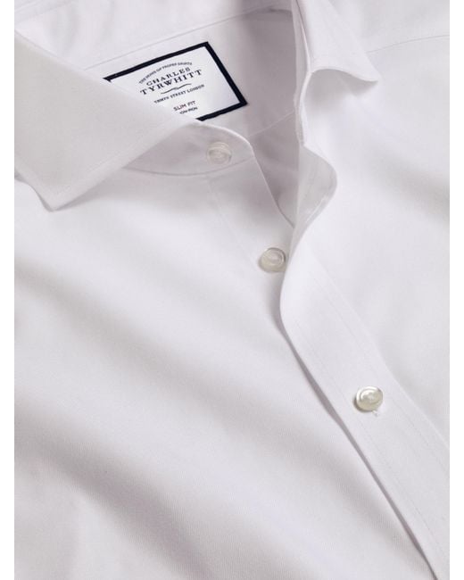 Charles Tyrwhitt Extrem Cutaway Slim-Fit-Hemd Aus Bügelfreiem Twill, 100 Baumwolle in White für Herren