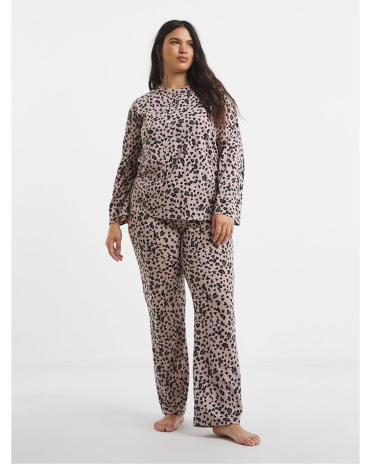 Simply Be Black Value Leopard Pyjamas Set 2 Pack