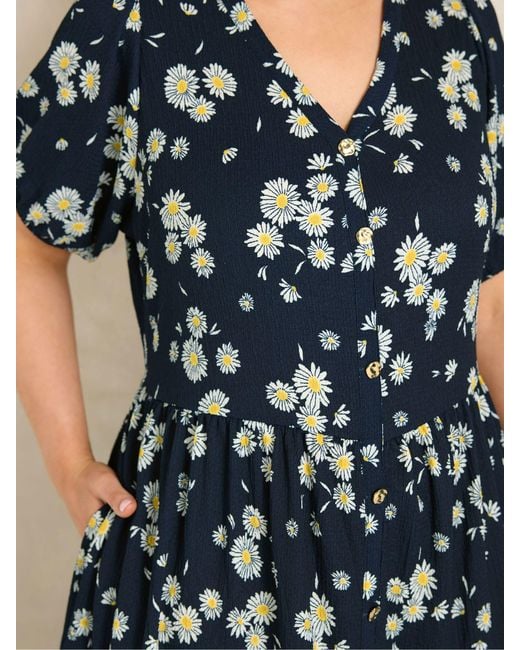 Evans Blue Jersey Button Through Dress