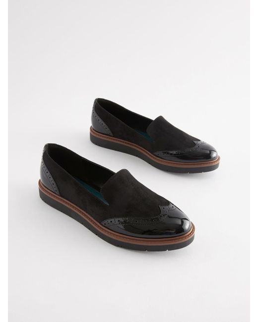 Next Black Forever Comfort Loafer Mit Budapester-Design Und Dicker Sohle