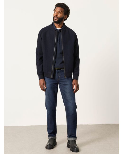 FatFace Blue Fatface Wool Mix Bomber Jacket for men