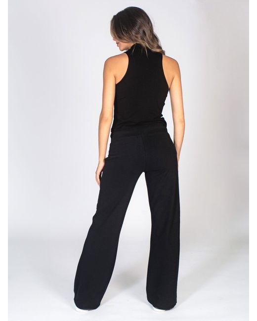 Pineapple Black Essential Wide Leg Joggers