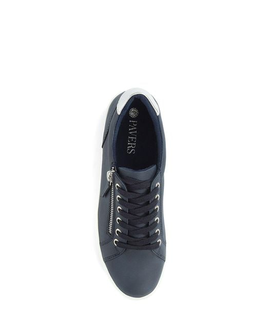 Pavers Blue Chunky Platform Trainers