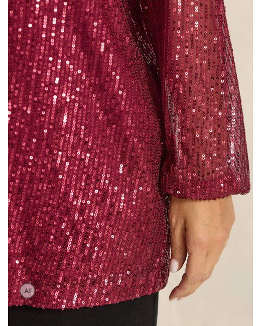 Evans Red Sequin Embellished Top