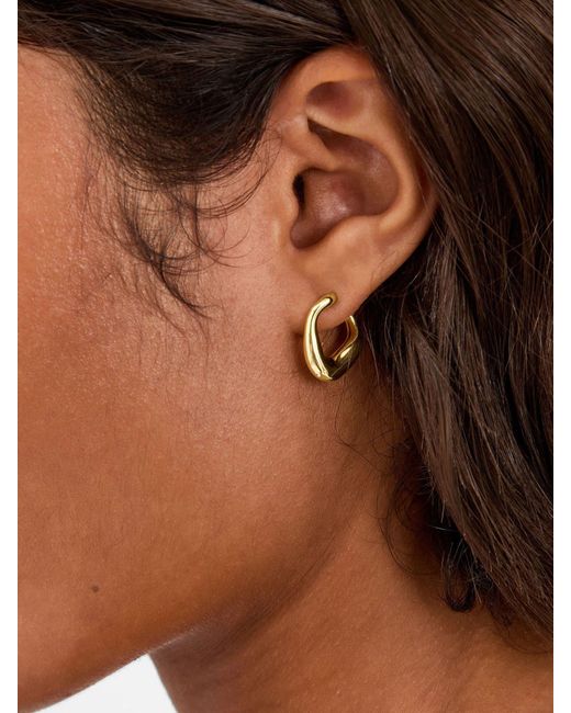 Accessorize Metallic Plated 14Ct Chunky Oval Hoop Earrings