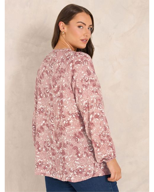 Evans Pink Metallic Boho Top