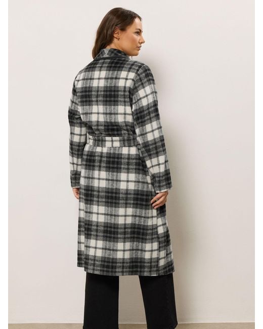 Evans Gray Checked Waterfall Coat