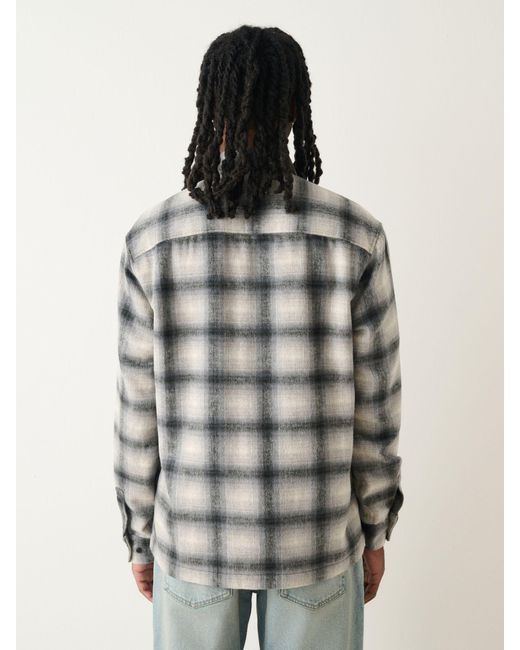 Next Gray Twin Pocket Long Sleeve Check Overshirt for men
