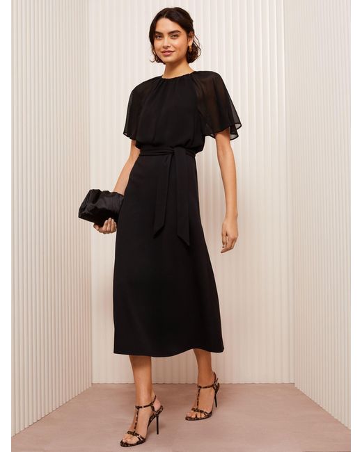sachin and babi light blue dress Chiffon and velvet midi dress Woman, Black main image 1