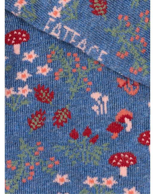 FatFace Blue Toadstool Trainer Socks