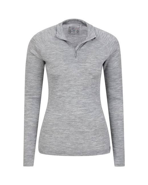 Mountain Warehouse Gray Merino Zip Neck Thermal Top