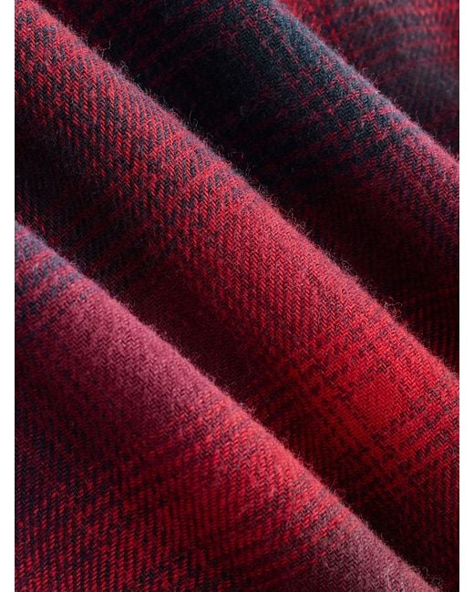 Next Red Western Style Ombre Check Long Sleeve Shirt for men