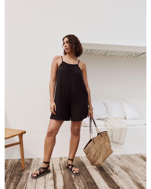 Next Black Double Cloth Playsuit