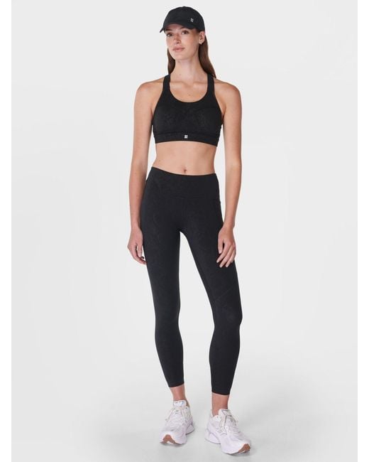 Sweaty Betty Blue Full Length Power Embossed Workout Leggings