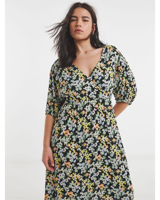 Simply Be White Crinkle Wrap Midi Dress