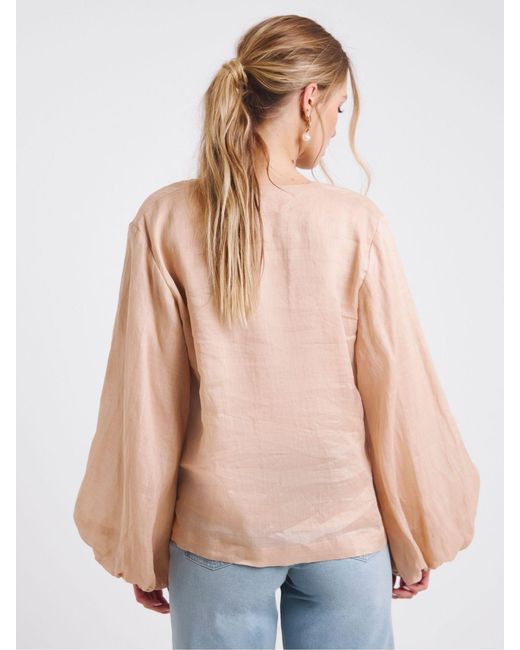 Simply Be Pink Rami Volume Sleeve Blouse