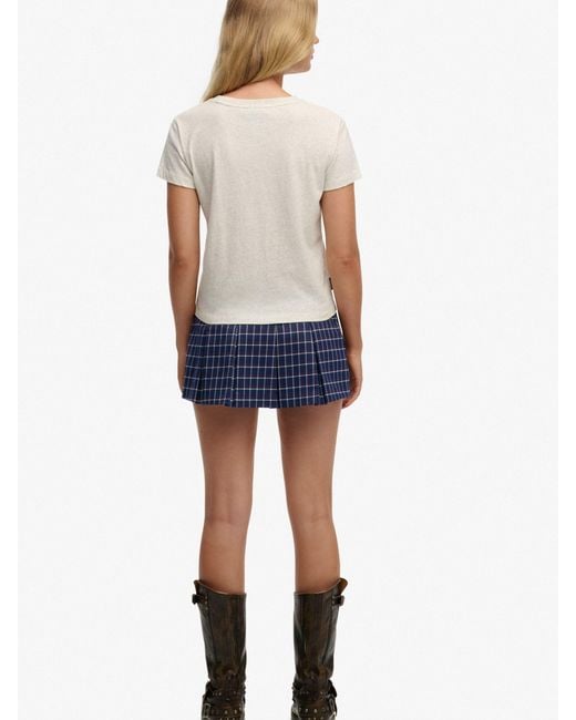 Superdry White Mini Pleated Skort