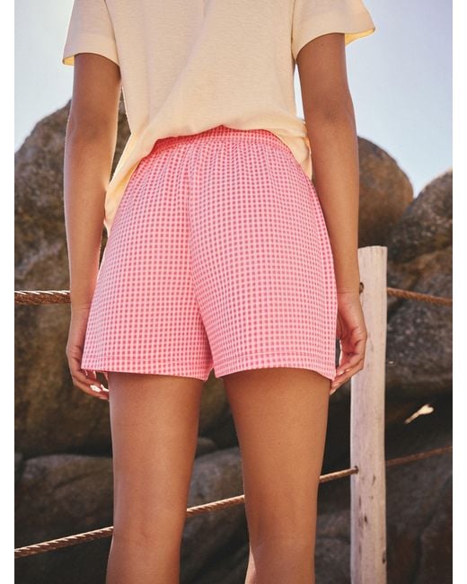 Next Pink Gingham Lightweight Shorts