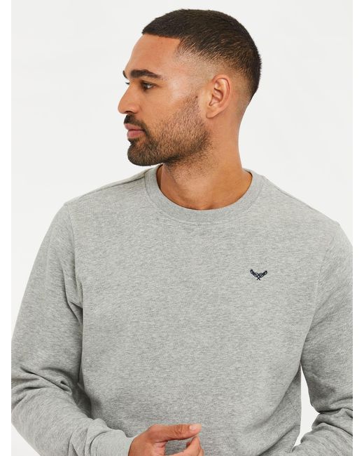 Threadbare Gray Crew Neck Sweatshirt for men