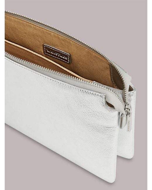 Whistles Metallic Elita Double Pouch Clutch Bag