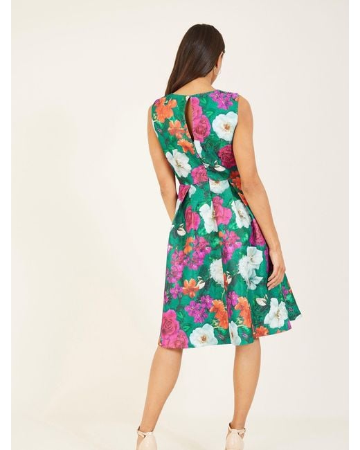 Yumi' Blue Floral Skater Dress