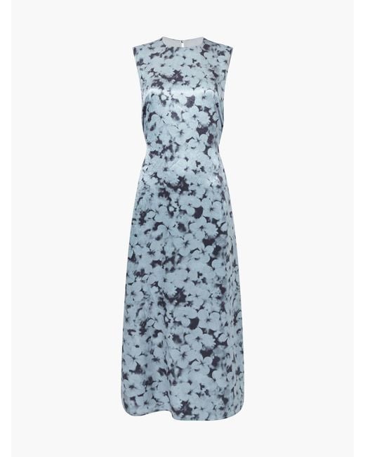 French Connection Blue Cassie Emile Crinkle Midi Dress