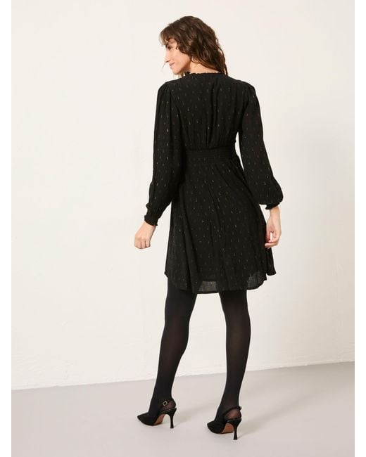 FatFace Black Fatface Jesse Metallic Mini Dress