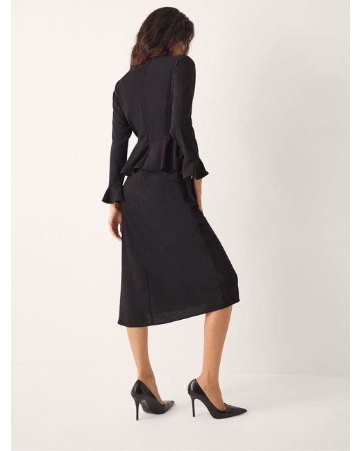 midi ruffle dress with sleeves Amirose Ruffle Knit Midi Dress / Plum | MESHKI