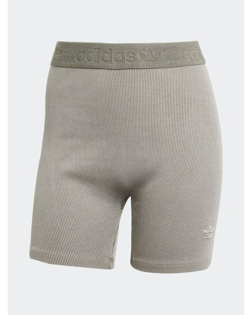 adidas Originals Rib Wash Bike Shorts in Gray | Lyst
