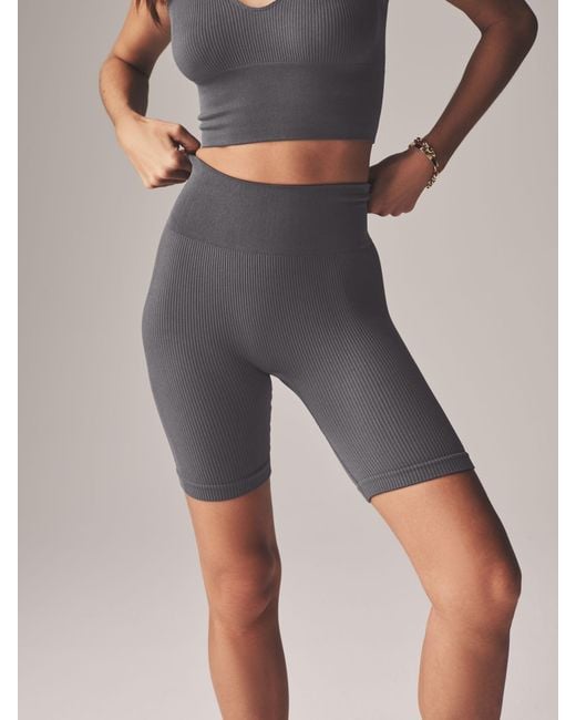 The Set Black 3 Pack Ribbed Seamless Cycling Shorts