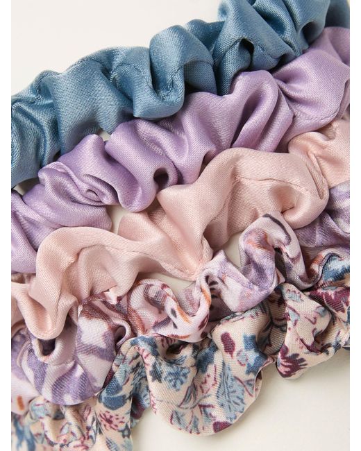 FatFace Pink Fatface 5 Pack Satin Scrunchies
