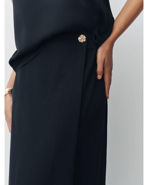 Next Black Midi Wrap Skirt