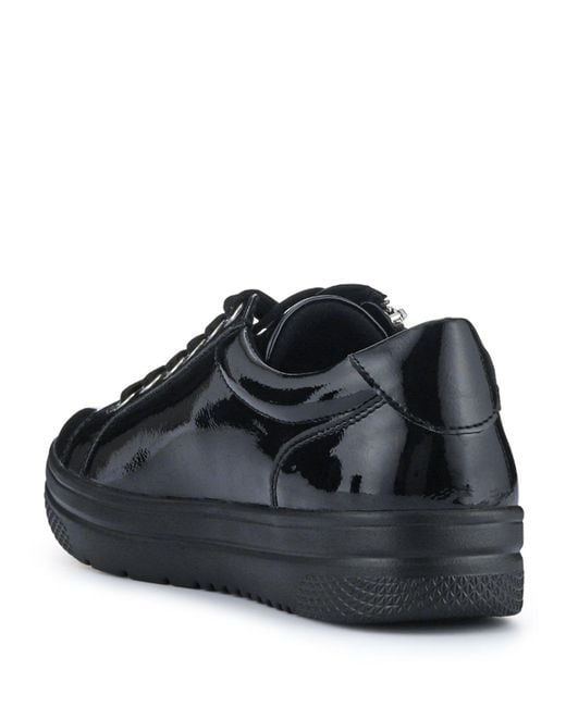 Pavers Black Chunky Platform Trainers