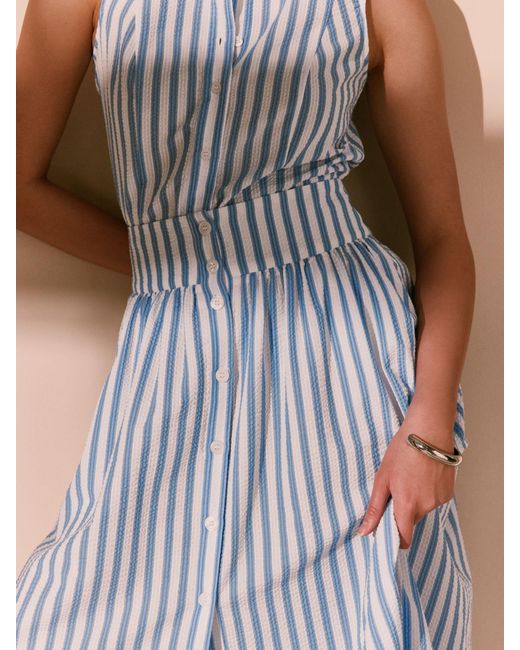 Next Blue Button Down Maxi Skirt