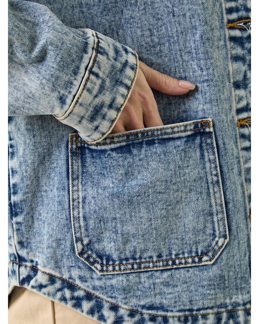 Roman Blue Denim Button Front Pocket Jacket
