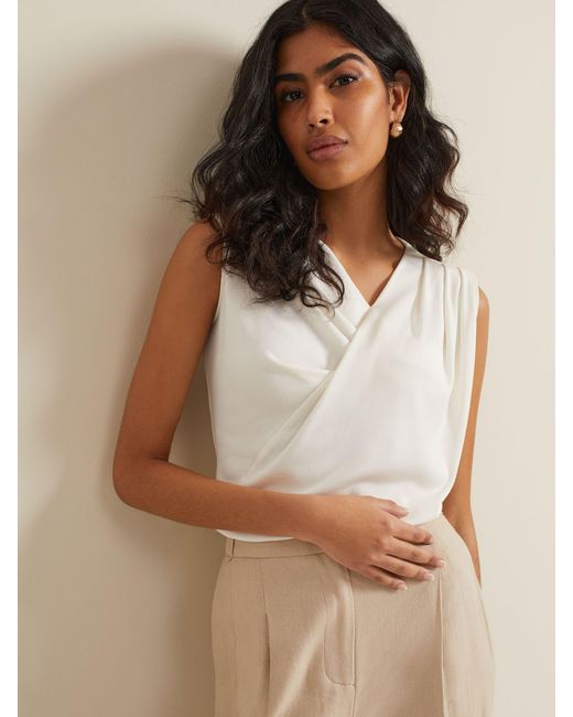 Phase Eight White Phase Eight Sutton Drape Top
