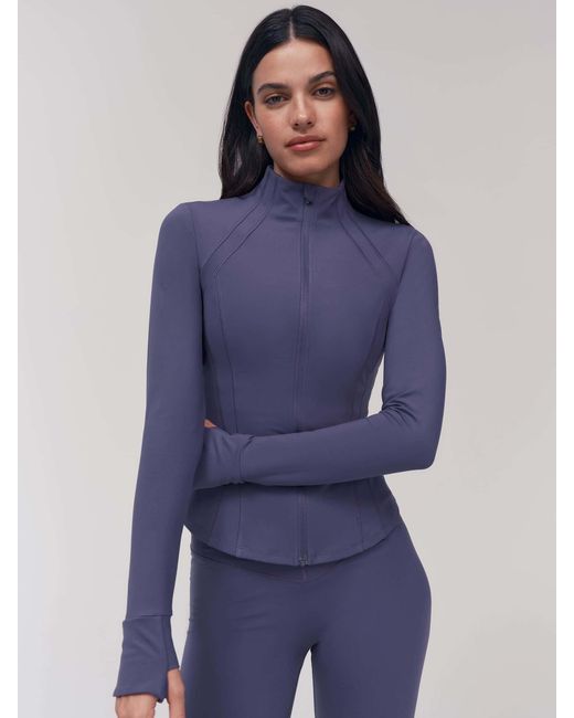 OSIA Blue Cinched Zip Through Jacket