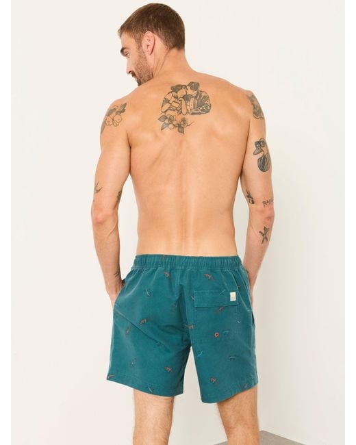FatFace Blue Fatface Lizard Printed Swim Shorts for men