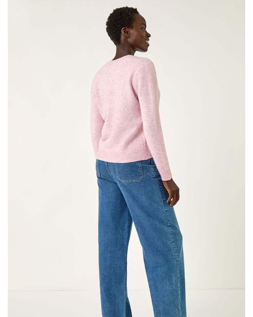 Roman Pink Metallic Trim Knit Cardigan