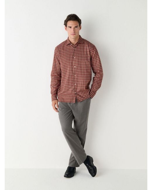 Next Brown Brushed Flannel Shirt for men