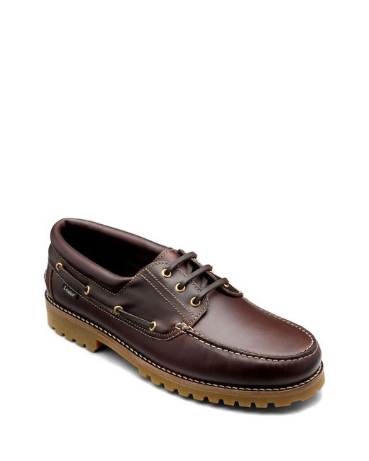 Loake Waxy Leather Commando Soled Deck Shoes in Brown für Herren