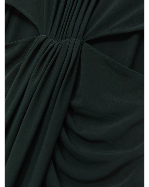 Reiss Green Danni Petite Ruched Long-Sleeve Maxi Dress