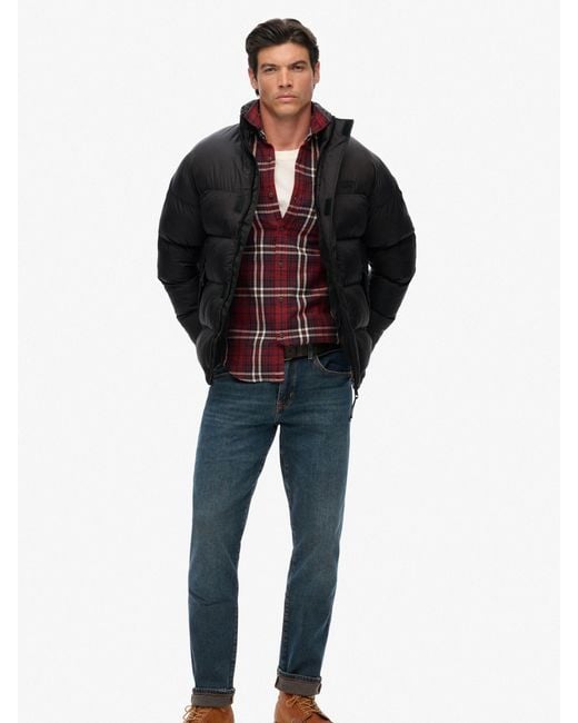 Superdry Black Non Hooded Tech Padded Jacket for men